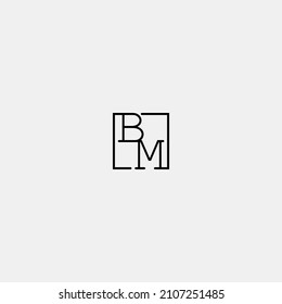 BM initial logo in line concept in high quality professional design that will be best for companies