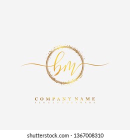 BM Initial luxury handwriting logo vector