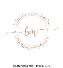 BM Initial monogram handwriting luxury illustration