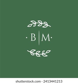 BM initial monogram wedding with creative design