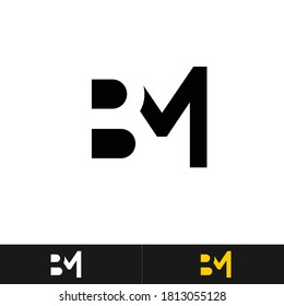 BM letter or B M initials logo design in vector.