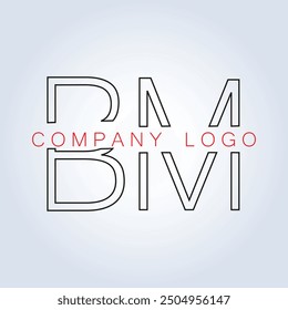 BM Letter Company Identity Logo Template, Black Theme, Abstract background