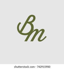  BM Letter creative square background