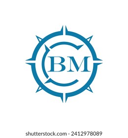 BM letter design. BM letter technology logo design on a white background.