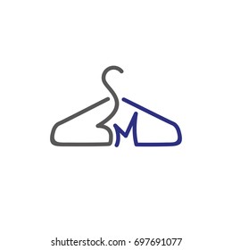 BM Letter with hanger logo vector