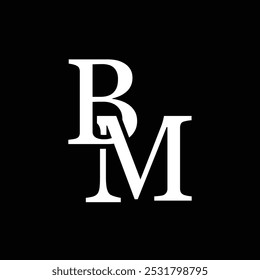 BM letter logo concept isolated on white background. MB Logo.