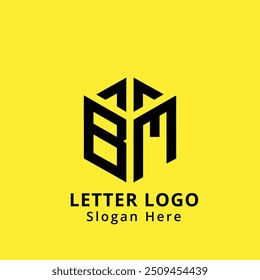 Logotipo de la carta de BM Diseño Creativo. BM monograma Logo Vector de concepto único. Logotipo de letra de iniciales abstractas planas modernas creativas de BM.