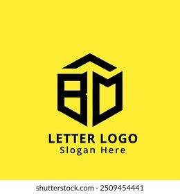 Logotipo de la carta de BM Diseño Creativo. BM monograma Logo Vector de concepto único. Logotipo de letra de iniciales abstractas planas modernas creativas de BM.