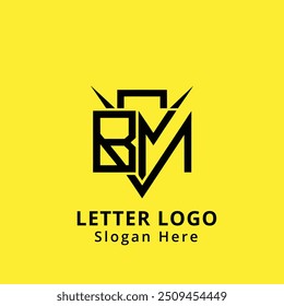 BM letter logo Creative Design. BM monogram Logo Unique Concept Vector. BM creative modern flat abstract initials letter logo.