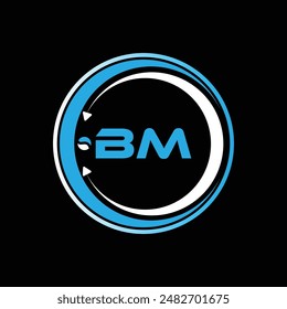 Diseño del logotipo de la letra de BM con un diseño del logotipo de BM de la forma del círculo. Diseño creativo del logotipo de la letra de BM. Diseño único de BM.