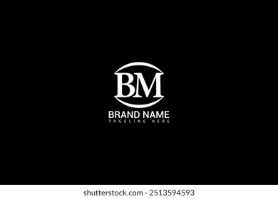 Diseño del logotipo de la letra de BM con un diseño del logotipo de BM de la forma del círculo. Diseño creativo del logotipo de la letra de BM. Diseño único de BM.