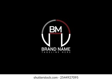 Design de logotipo de letra BM com forma de círculo Design de logotipo BM. Design criativo do logotipo da letra BM. Design exclusivo da BM.