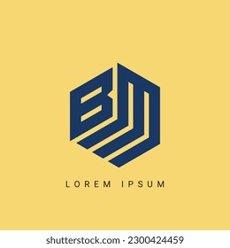 Diseño del logotipo de la carta BM con un corte creativo. Diseño de logotipo creativo