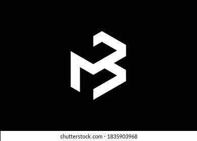 Diseño del logo de la carta BM sobre fondo de lujo. Concepto de logotipo de letras de monograma MB. Diseño de iconos BM. Diseño de iconos de letras elegantes y profesionales MB sobre fondo negro. BM MB M B