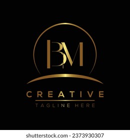 BM letter logo design template elements. BM letter vector logo.