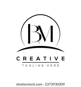 BM letter logo design template elements. BM letter vector logo.