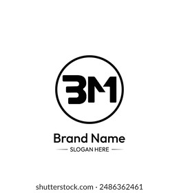 BM Letter Logo Design. white Background.