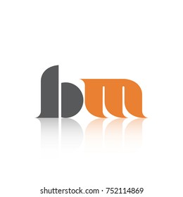 BM lettering Logo vector isolated on white background