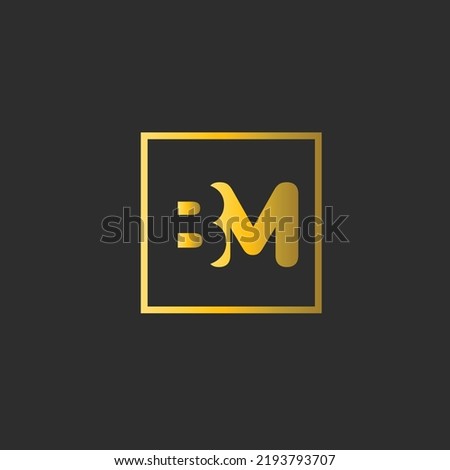BM Letters Logo Design Slim. Simple and Creative Black Letter Concept Illustration.
