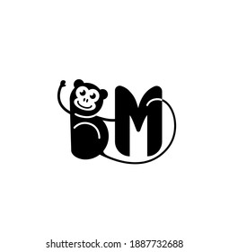 BM letters with Monkay Shape. Monkey with BM.