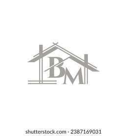 BM logo with a home form element which means a real estate company