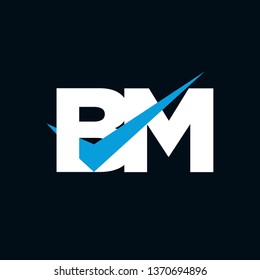 BM Logo of the Letter Tick Blue Initial Capital Designs Template