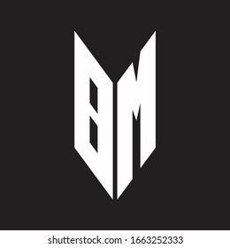 Bm Logo Monogram Emblem Style Isolated Stock Vector (Royalty Free ...