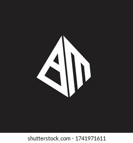 BM Logo monogram with standout triangle shape ribbon design template