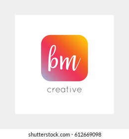 BM logo, vector. Useful as branding symbol, app icon, alphabet element, clip-art.