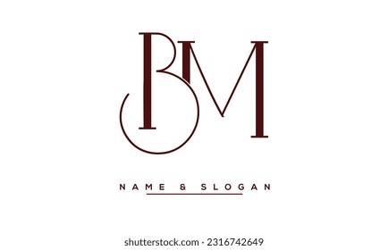 BM,  MB  Abstract  Letters  Logo  Monogram