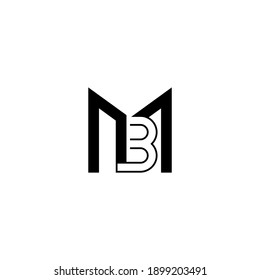 BM o MB abstracto sobresaliente negocio profesional asombroso marca artística empresa de diferentes colores ilustración logo