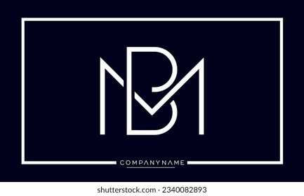 BM or MB Alphabet Letters Modern Logo Monogram	