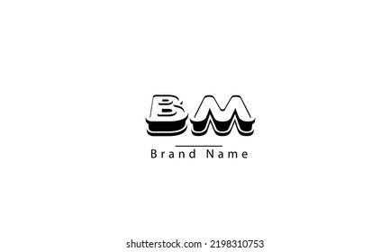 BM MB B M abstract vector logo monogram template