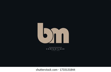 bm mb m Letter Logo Alphabet Design Symbol Vector Symbol