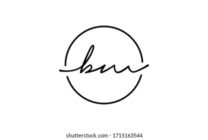 bm or mb and b, m Lowercase Cursive Letter Initial Logo Design, Vector Template