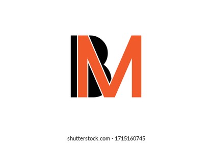BM oder MB und B, M Großbuchstabendesign, Vorlage für Vektorillustrationen