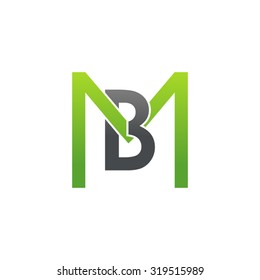 BM MB initial company square M logo green