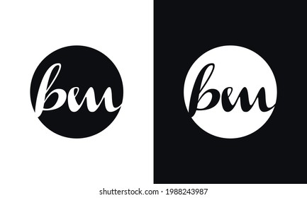 BM or MB letter logo and white and black background.