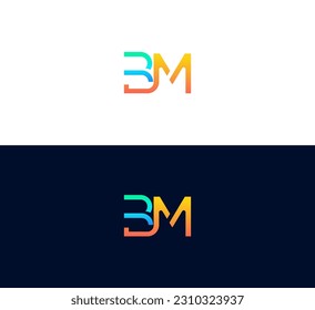BM, MB letter vector logo abstract template