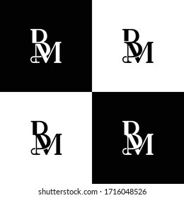 BM MB letters elegant classic logo design concept. Vector