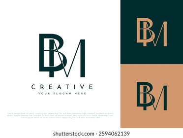 BM, MB Minimalist Letter Monogram Logo Design 