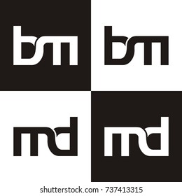bm or md logo initial letter design template vector