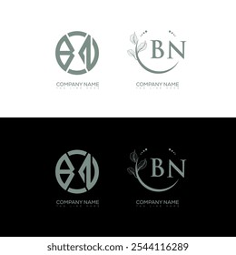 BM diseño minimalista y clásico del sistema del logotipo. Vector de forma de círculo monograma BM. Diseño único de BM.
