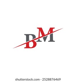 BM Minimalist Logo with Dynamic Diagonal Line