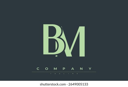 BM Modern Initials Logo Design. Branding logo with stylized initials showcasing bold design and modern aesthetic. Ideal for professional business branding or creative projects focusing on minimalistic