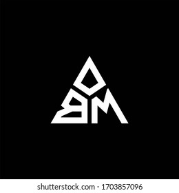 BM monogram logo with 3 pieces shape isolated on triangle design template