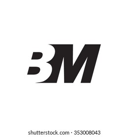 BM negative space letter logo