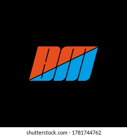 BM orange and blue letter logo. BM letter logo design on black background. BM creative initials letter logo concept. bm icon. B M letter.