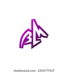 BM Premium emblem logo initial esport and gaming design concept