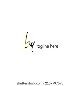 bm Tagline Initial Handwriting Logo Vector